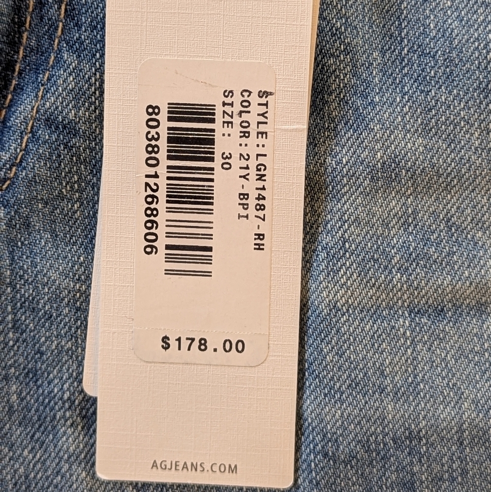 AG The Bonnie Relaxed Distressed Blue Jean Denim Mid Rise Shorts NWT Women's 30 - Picture 6 of 10